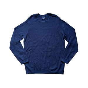Vtg Y2K Gap Mens Sweater L Navy Blue Crewneck Classic Minimalist Preppy Basic